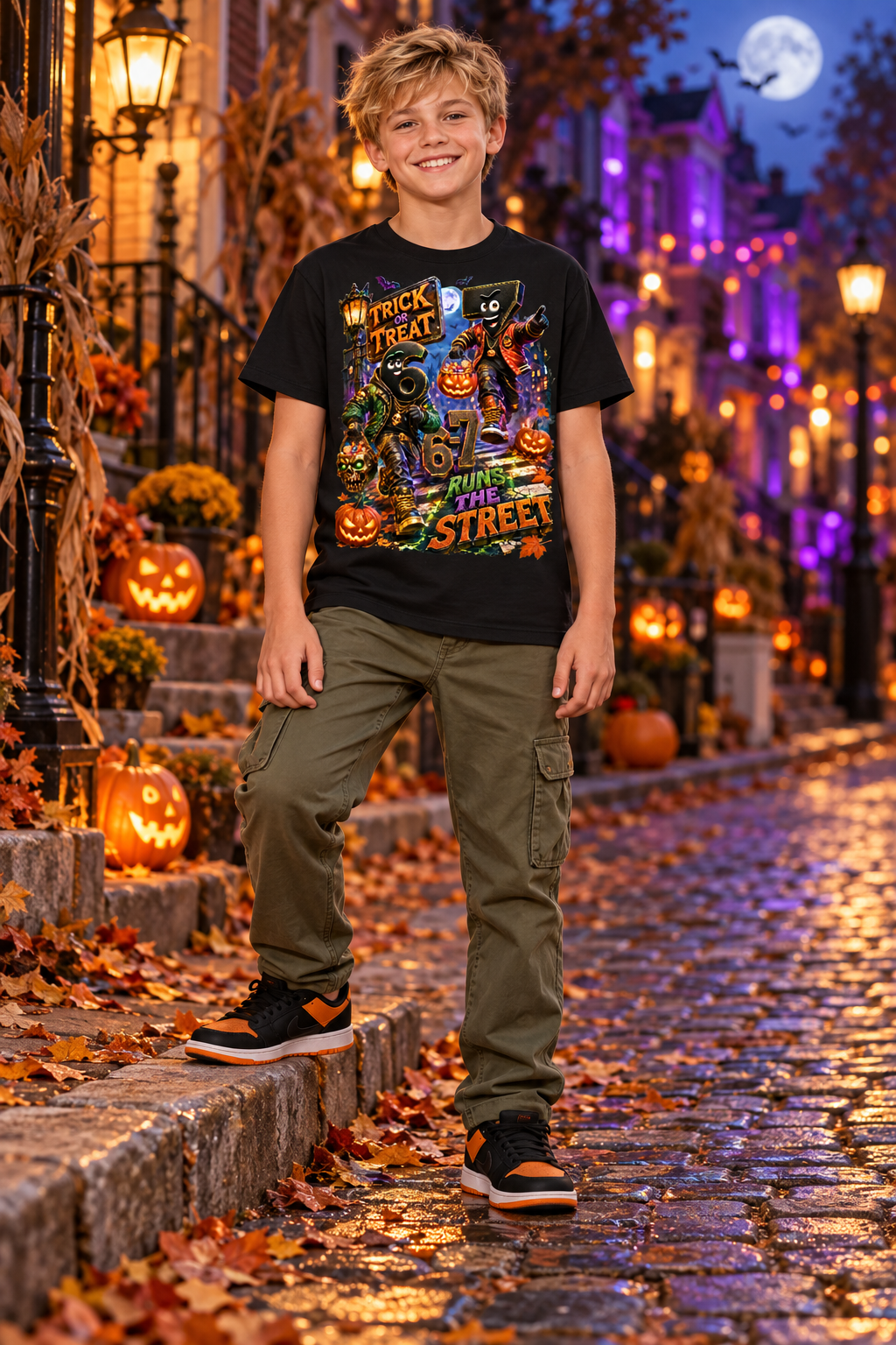 6-7 Street Mode™ Halloween Graphic T-Shirt - 6-7 Runs the Street - Youth Unisex Tee