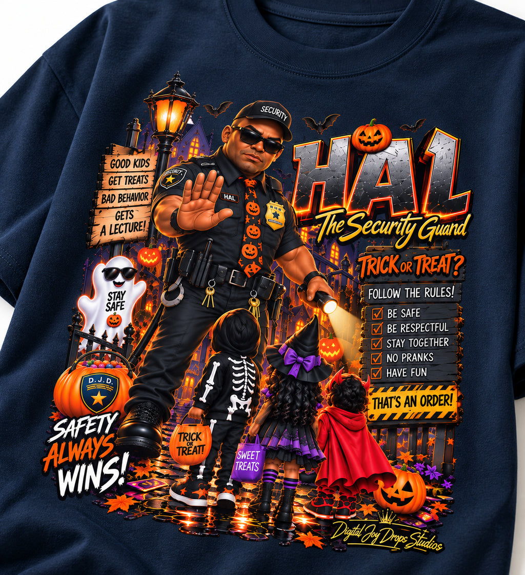 Halloween Security Guard Oversized Graphic T-Shirt - Safety Always Wins - Unisex