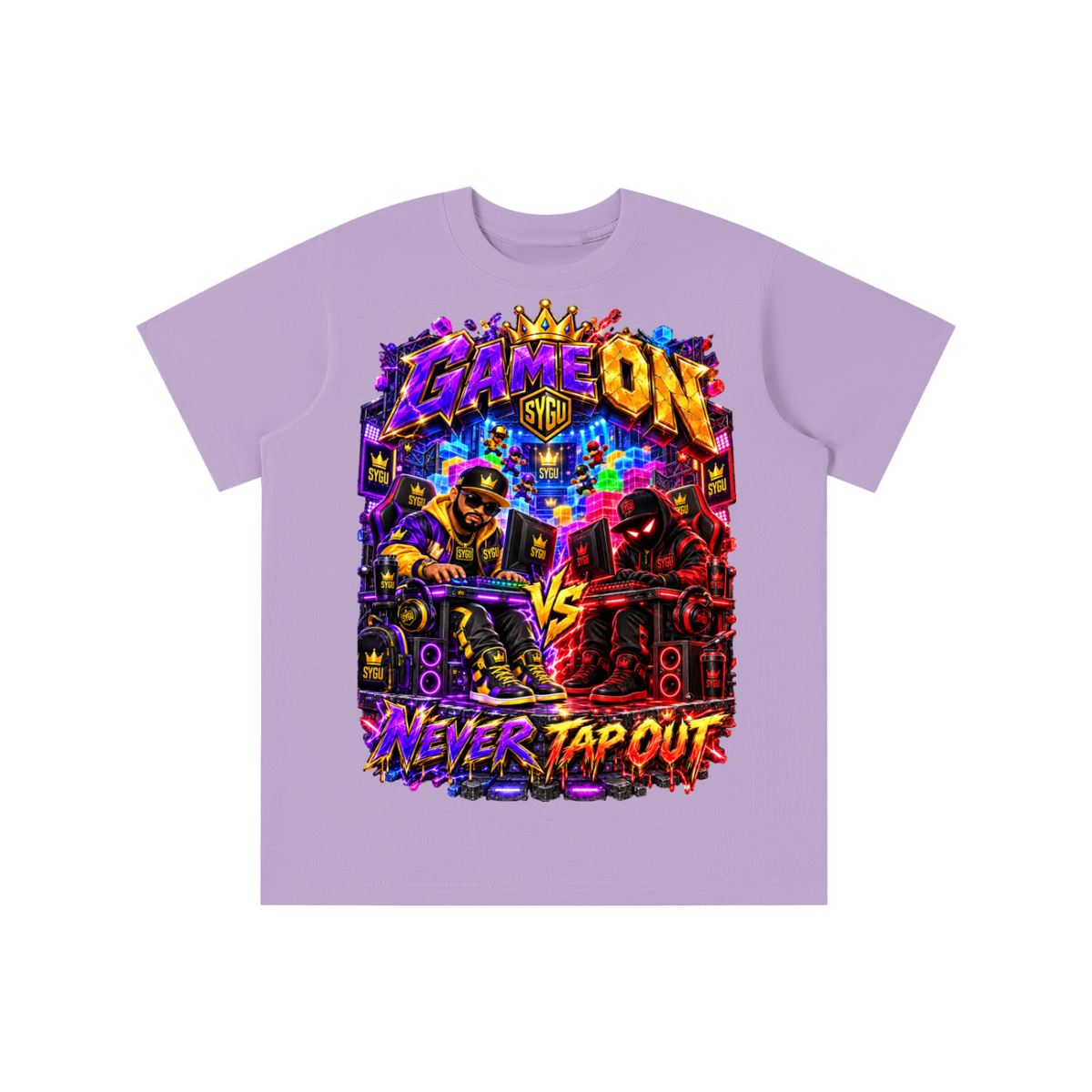 StepYahGameUp™ Game On Never Tap Out Graphic T-Shirt - Youth Unisex Tee