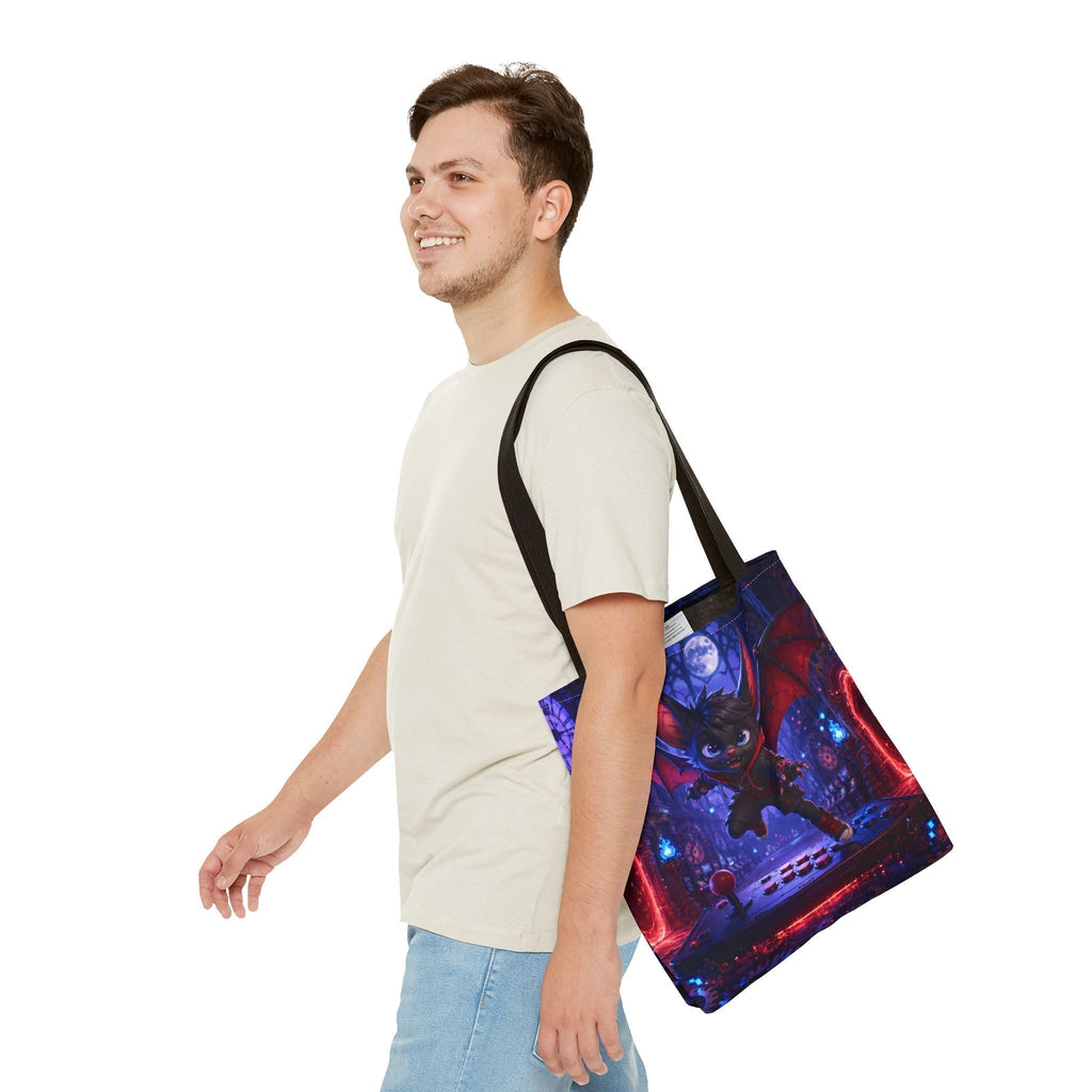 Halloween Trick or Treat Tote Bag - Midnight Bat Arcade - Kids Candy Bag