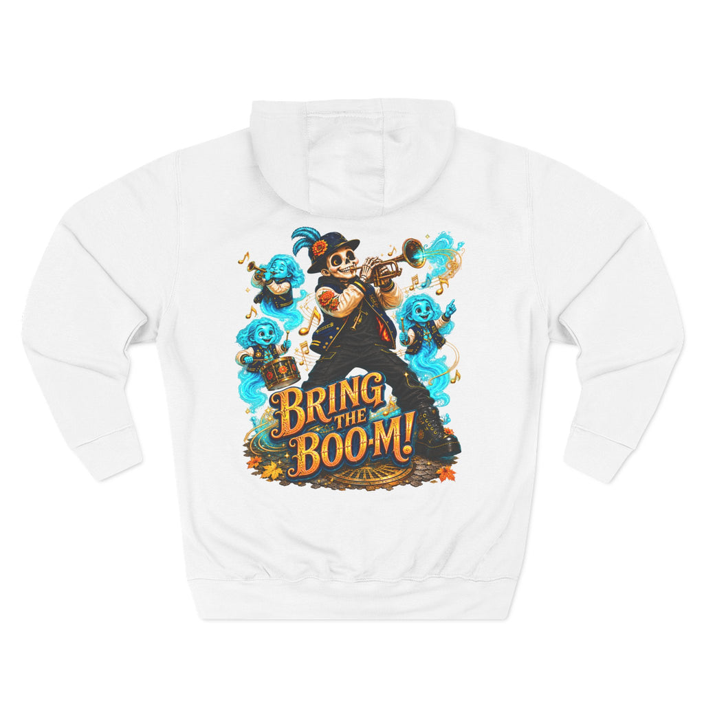 Brass, Boos & Good Vibes — Skeleton Brass Parade Halloween Hoodie | Adult Unisex