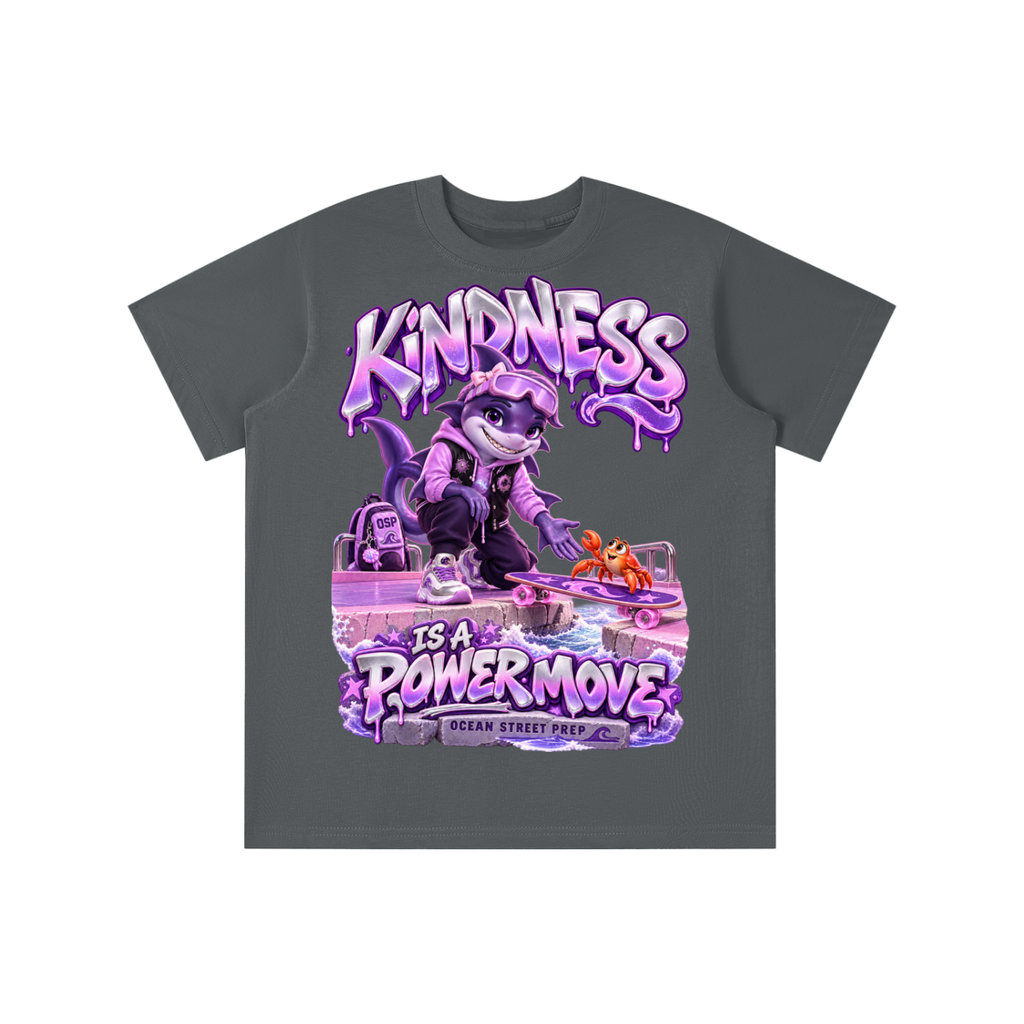 Ocean Street Prep™ Lil Violet Kindness Is a Power Move Graphic T-Shirt - Youth Unisex Tee