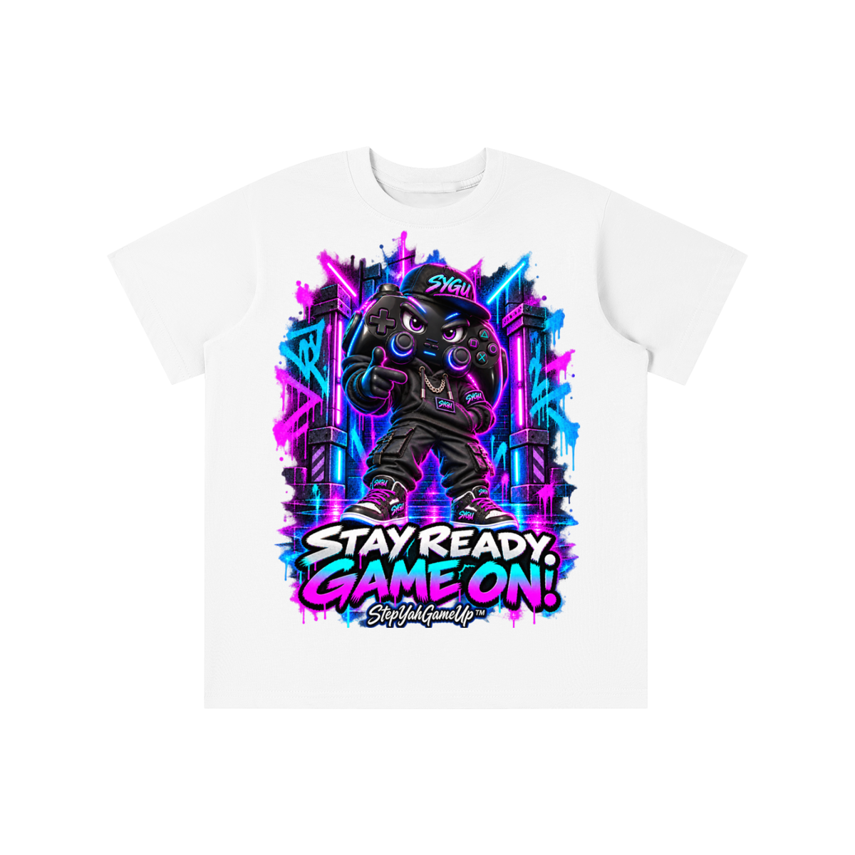 StepYahGameUp™ Stay Ready Game On Graphic T-Shirt - Youth Unisex Tee