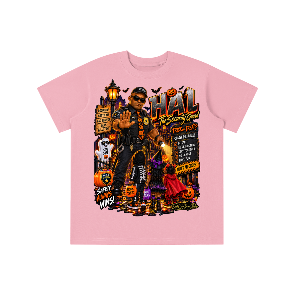 Halloween Security Guard Graphic T-Shirt - HAL the Security Guard - Youth Unisex Tee