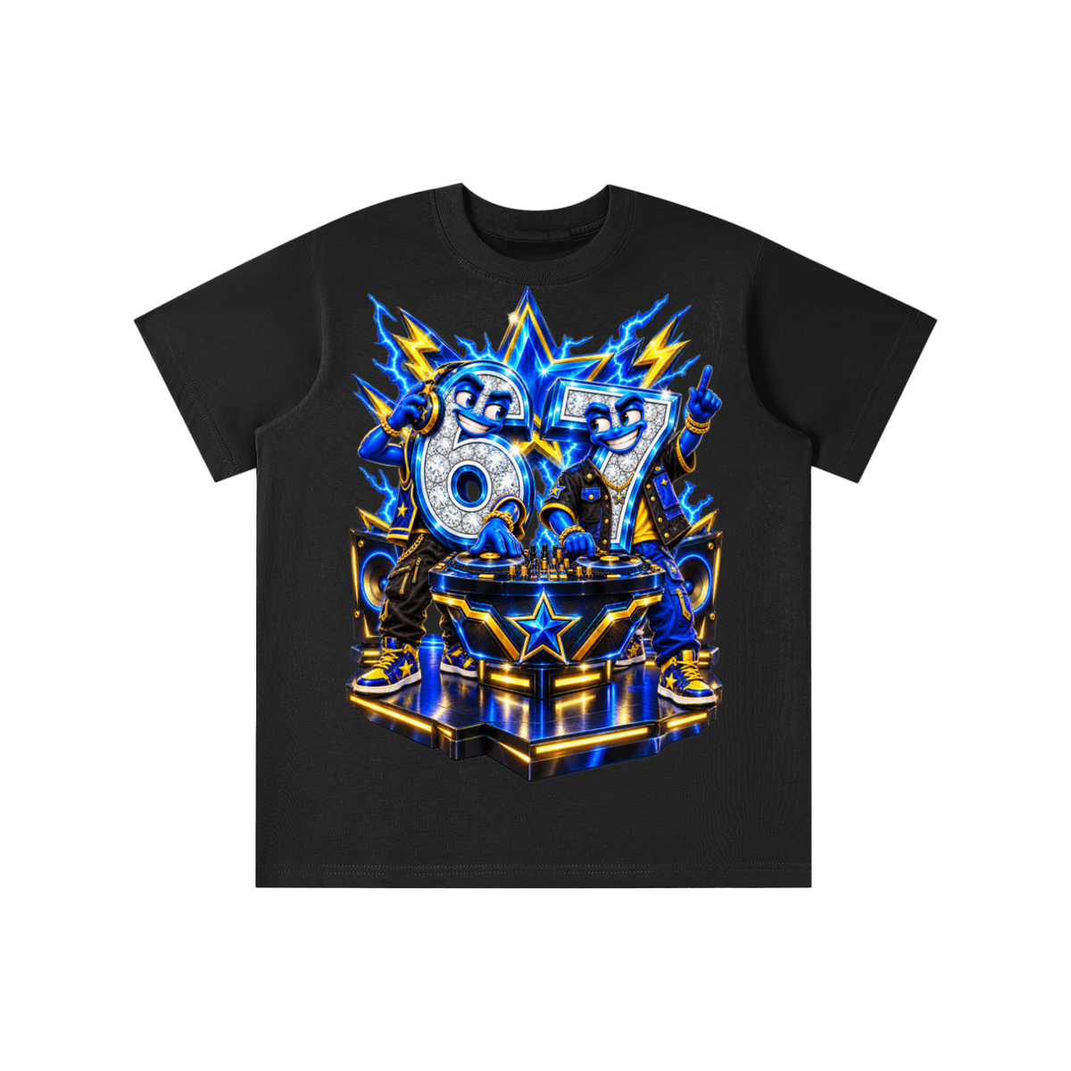 6-7 Street Mode™ Turn Up the Numbers DJ Graphic T-Shirt - Youth Unisex Tee