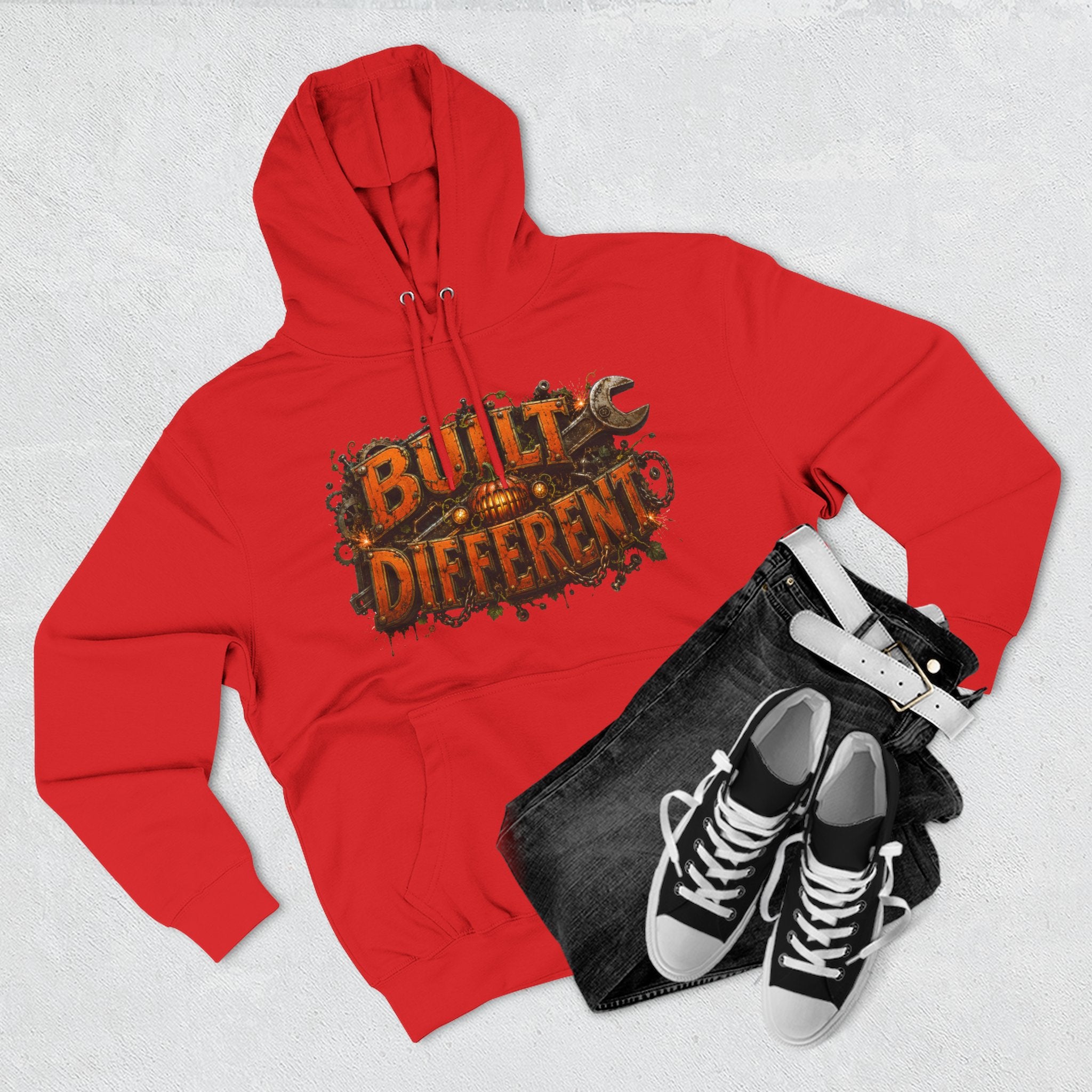 Built Different — Pumpkin Patch Mechanic Halloween Hoodie | Adult Unisex