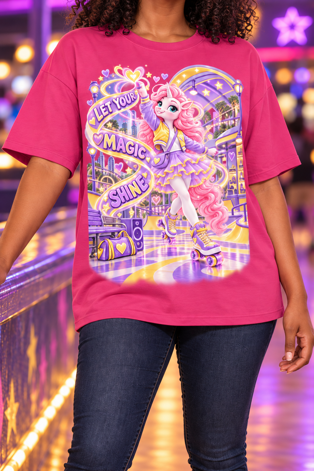 Umyrica Magical Collection™ Let Your Magic Shine Oversized Graphic T-Shirt - Unisex