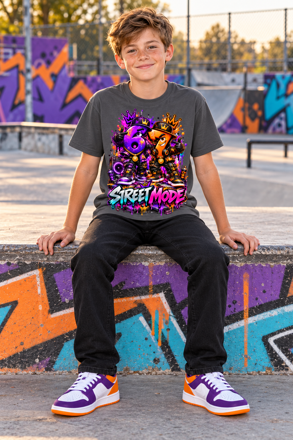 6-7 Street Mode™ Graffiti Graphic T-Shirt - Street Mode Male - Youth Unisex Tee