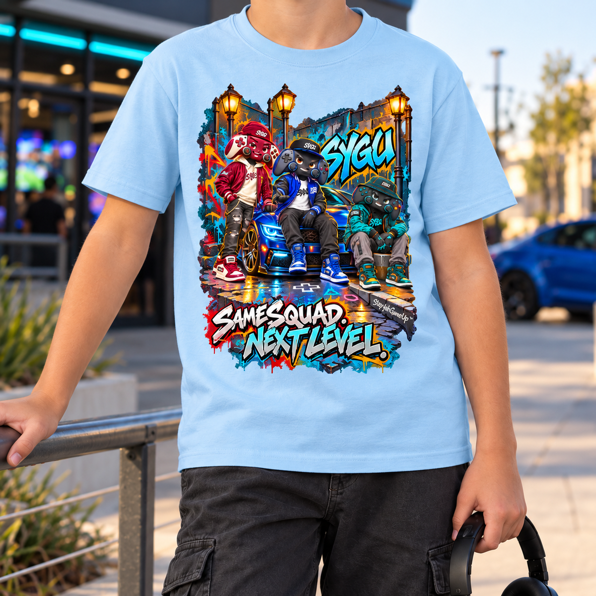 StepYahGameUp™ Same Squad Next Level Graphic T-Shirt – Youth Unisex Tee
