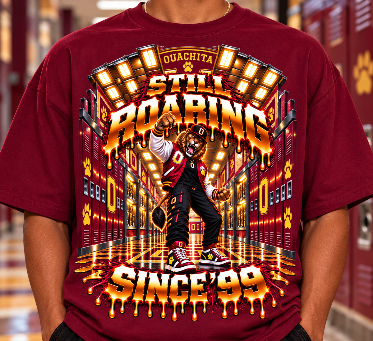 Alumni & Legacy Collection™ Ouachita Lions Still Roaring Since ’99 Oversized Graphic T-Shirt - Unisex