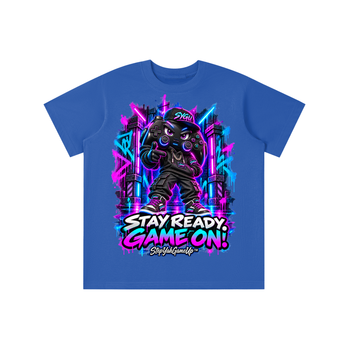 StepYahGameUp™ Stay Ready Game On Graphic T-Shirt - Youth Unisex Tee