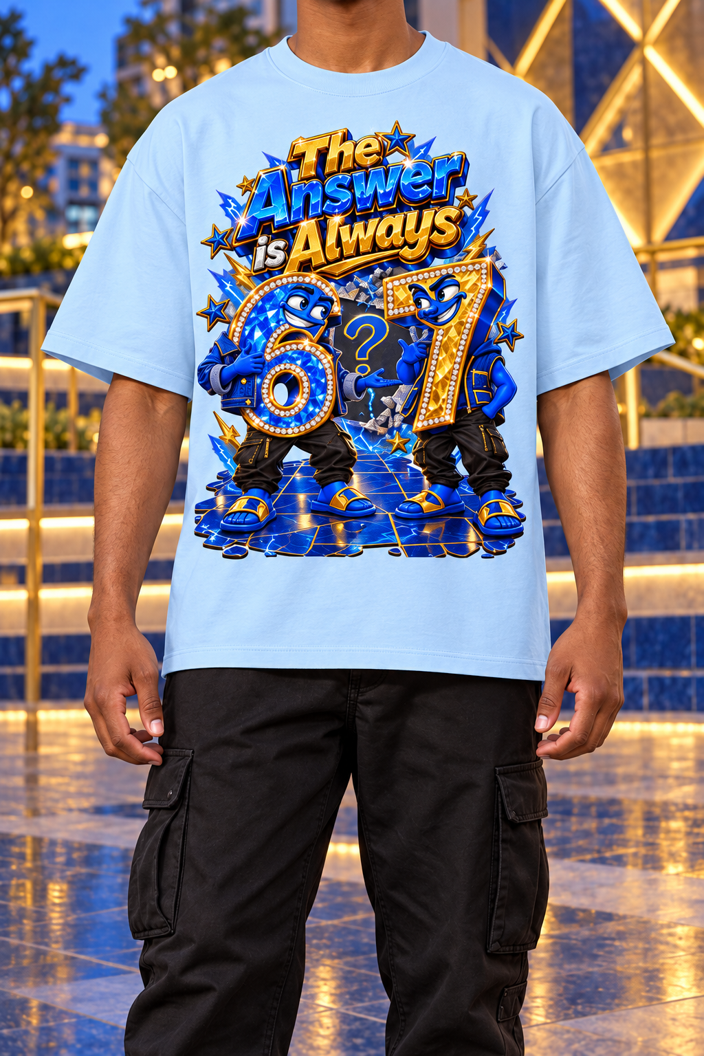 6-7 Street Mode™ The Answer Is Always 6-7 Oversized Graphic T-Shirt - Unisex