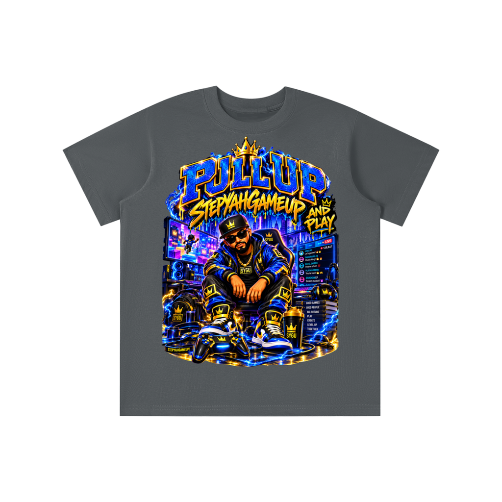 StepYahGameUp™ Pull Up and Play Graphic T-Shirt - Youth Unisex Tee