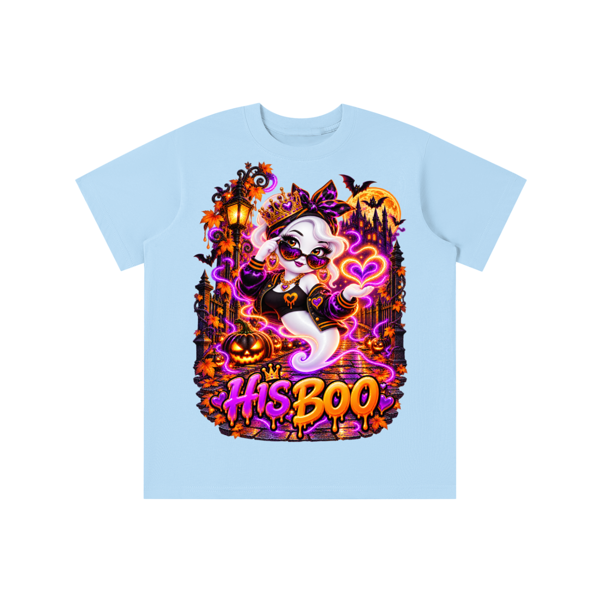Halloween His Boo Ghost Graphic T-Shirt - Youth Unisex Tee