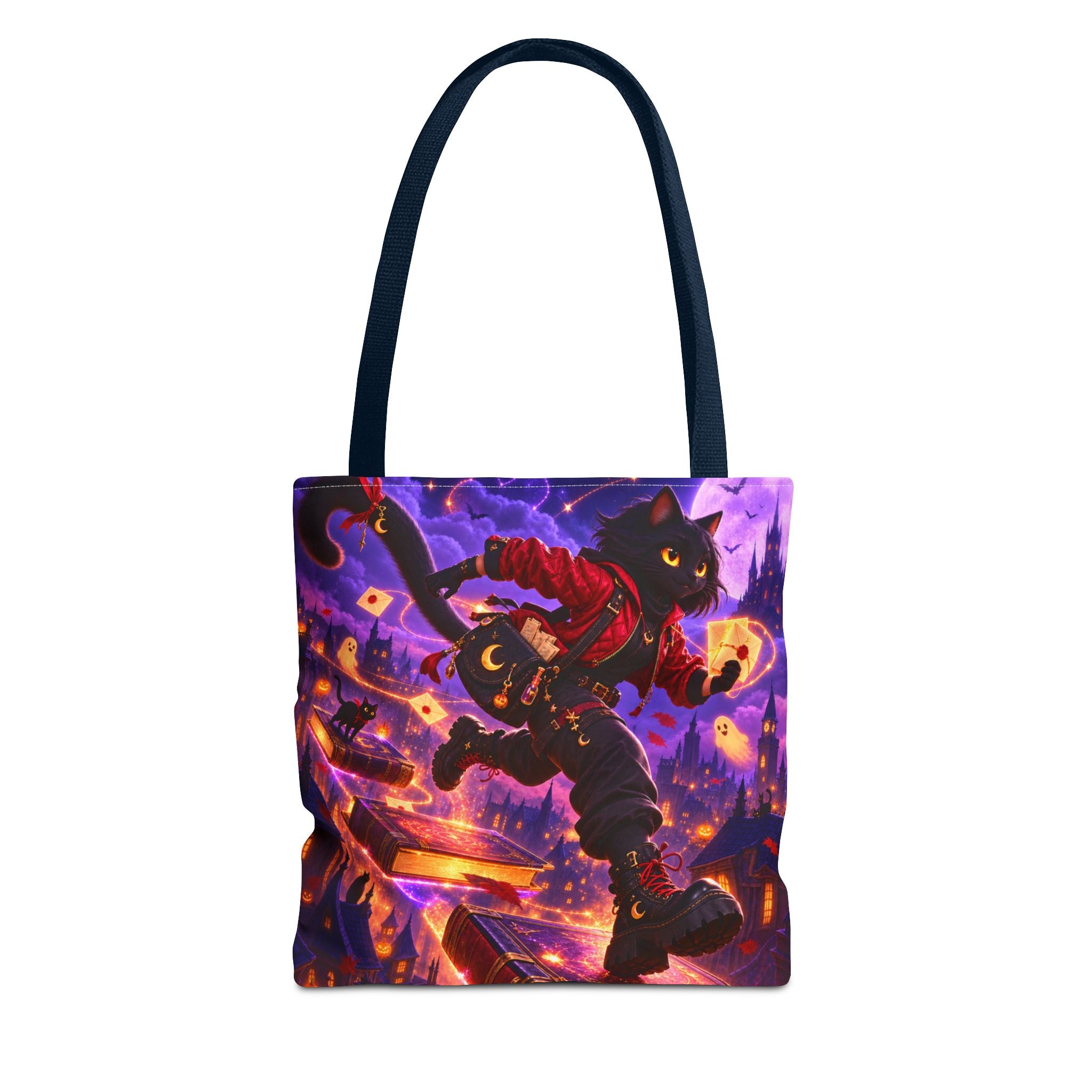 Halloween Tote Bag — Black Cat Spell Runner