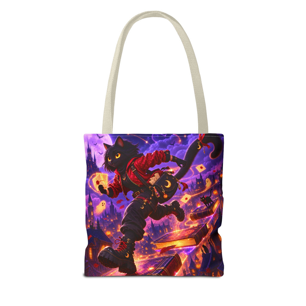 Halloween Tote Bag — Black Cat Spell Runner