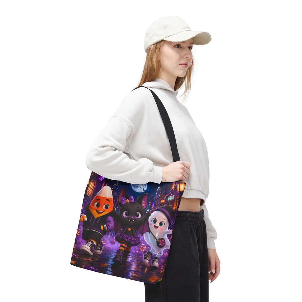 Halloween Tote Bag — Candy Corn, Bat & Ghost Trick-or-Treat Trio
