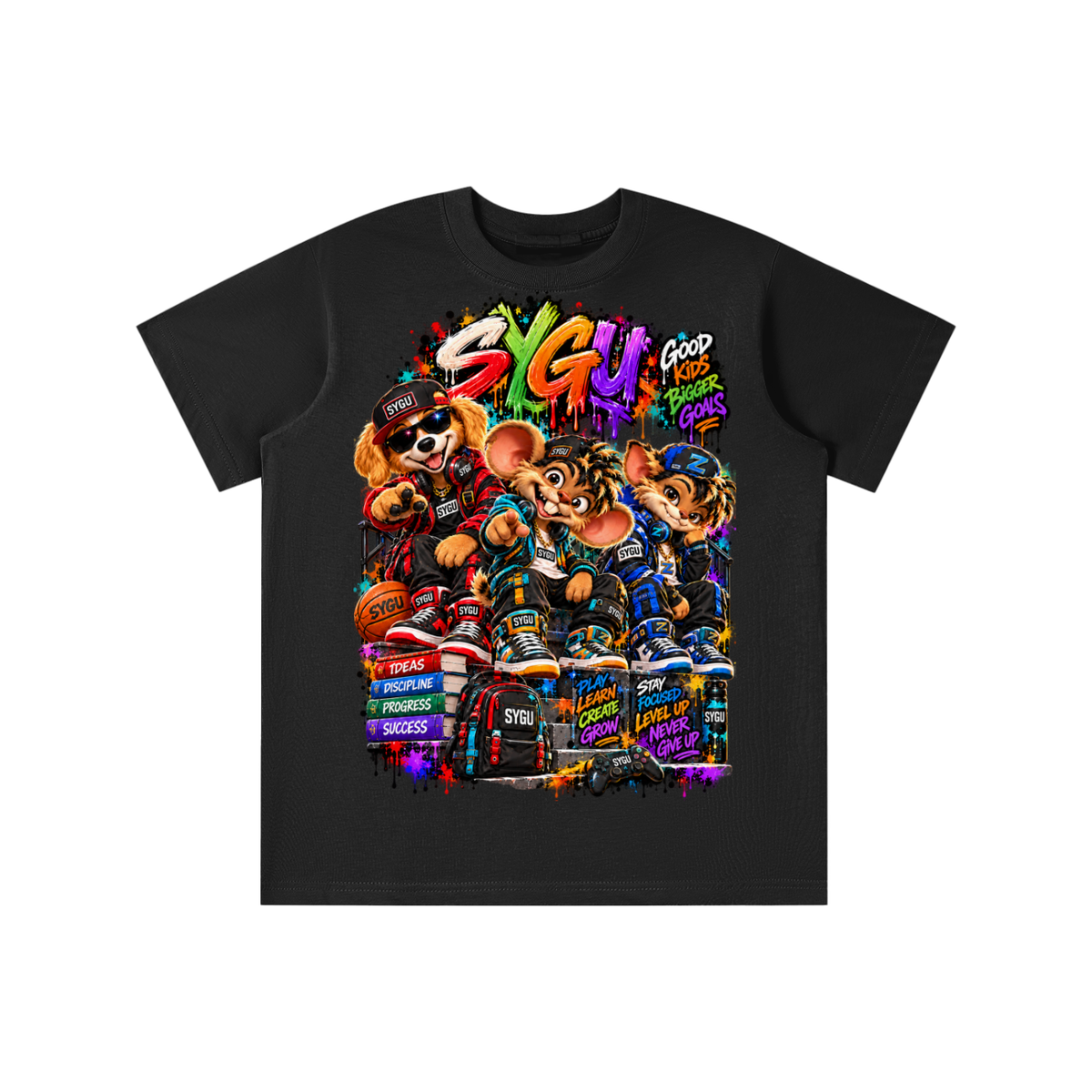 StepYahGameUp™ Good Kids Bigger Goals Graphic T-Shirt - Youth Unisex Tee