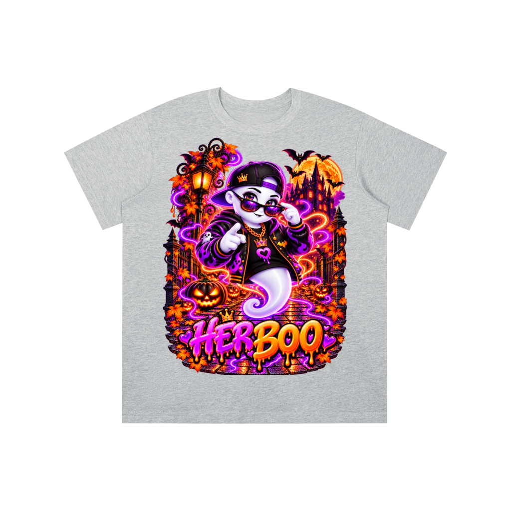Halloween Her Boo Ghost Graphic T-Shirt - Youth Unisex Tee