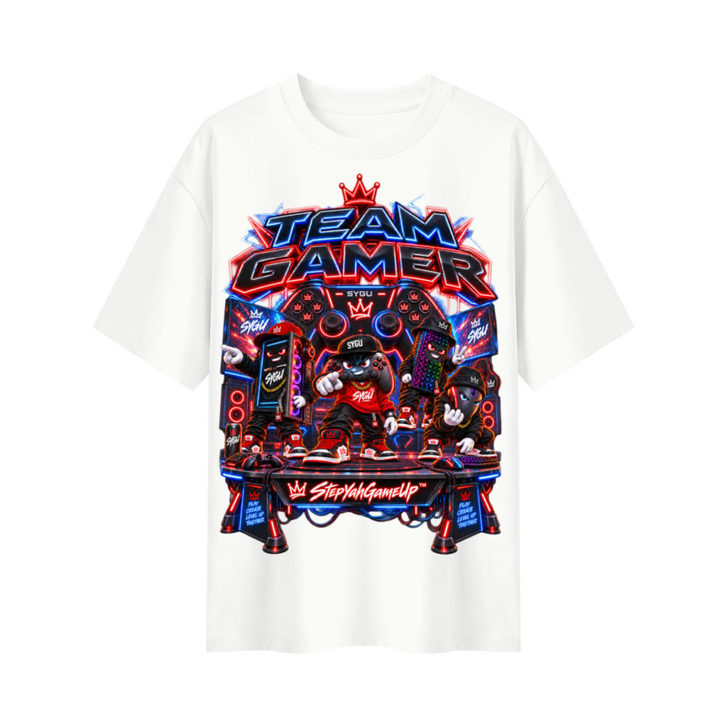 StepYahGameUp Squad Gamer Oversized T-Shirt - Team Gamer - Unisex