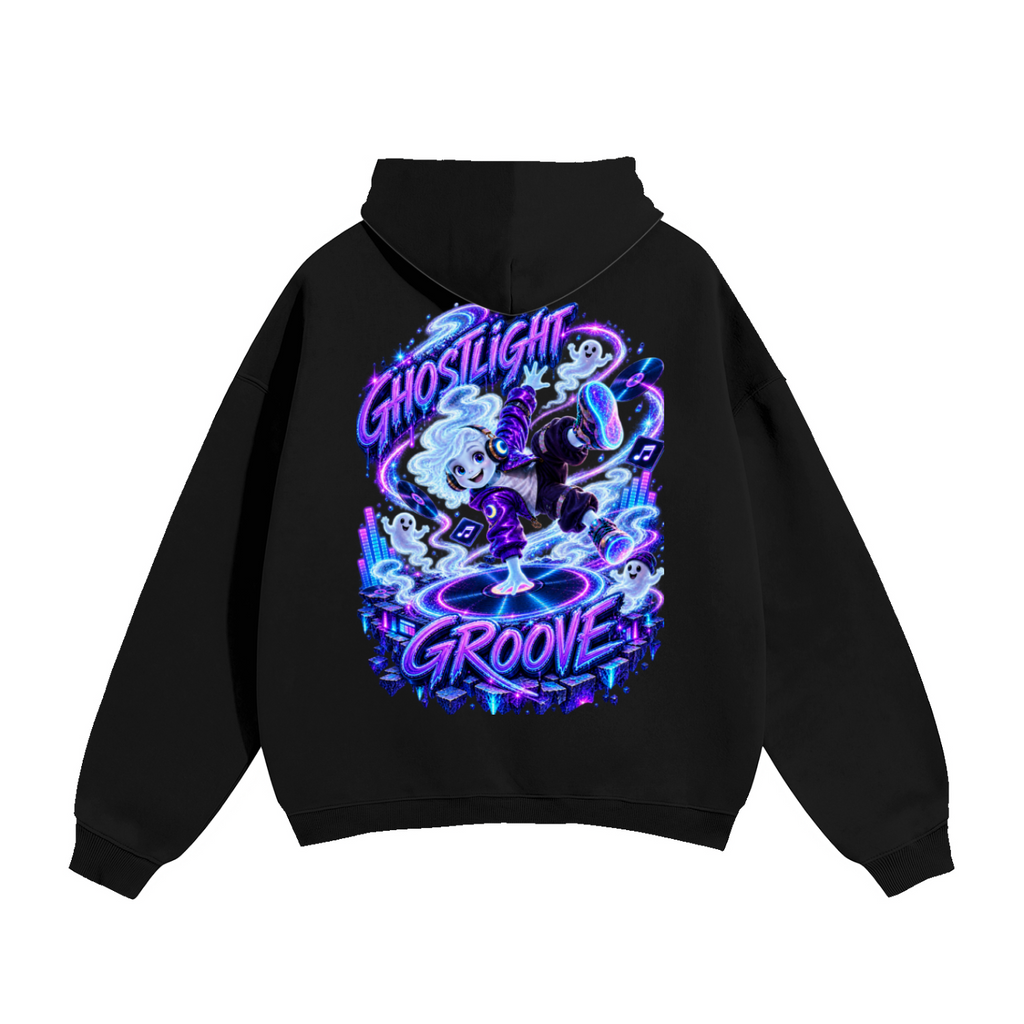 Halloween Ghost DJ Front & Back Graphic Hoodie - Drop That Ghostly Beat - Unisex