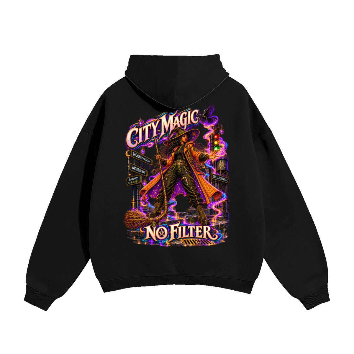 Halloween City Magic Front & Back Graphic Hoodie - No Filter - Unisex