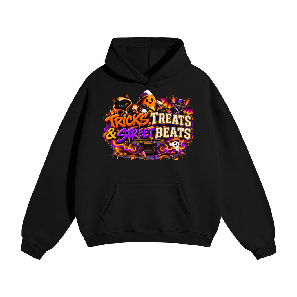Halloween Tricks, Treats & Street Beats Front & Back Graphic Hoodie - Unisex