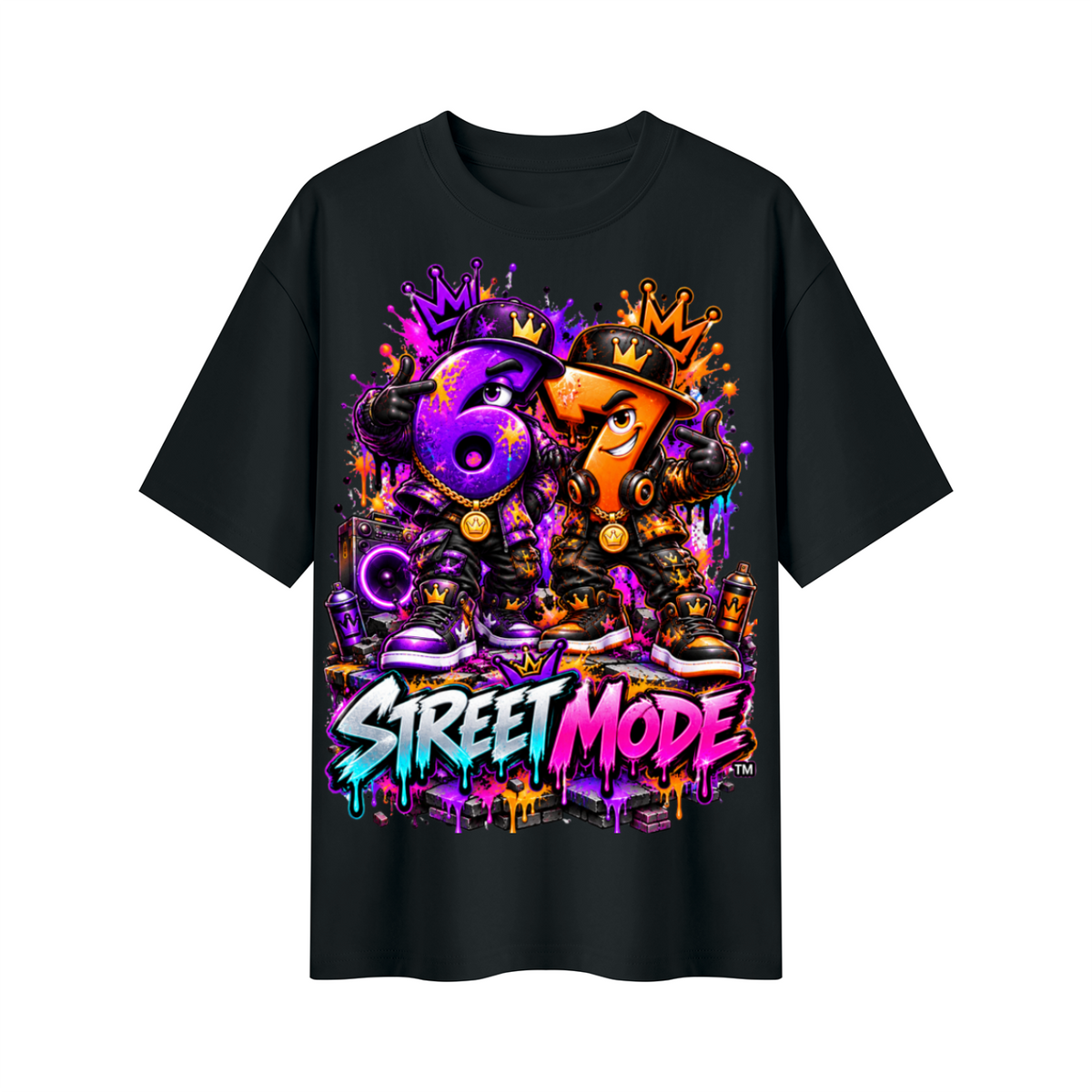 6-7 Street Mode™ Street Mode Male Oversized Graphic T-Shirt - Unisex