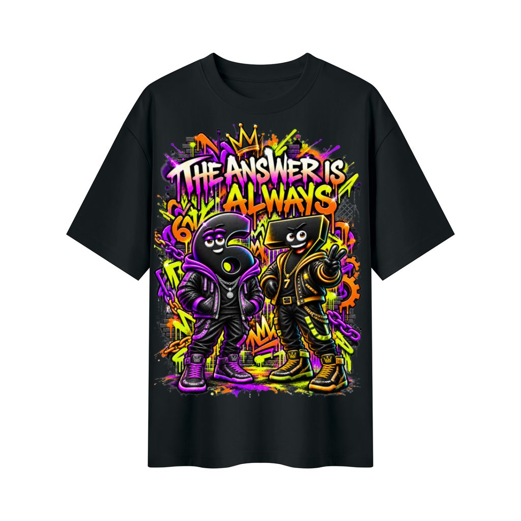 6-7 Street Mode™ Oversized Graphic T-Shirt - The Answer Is Always 6-7 - Unisex