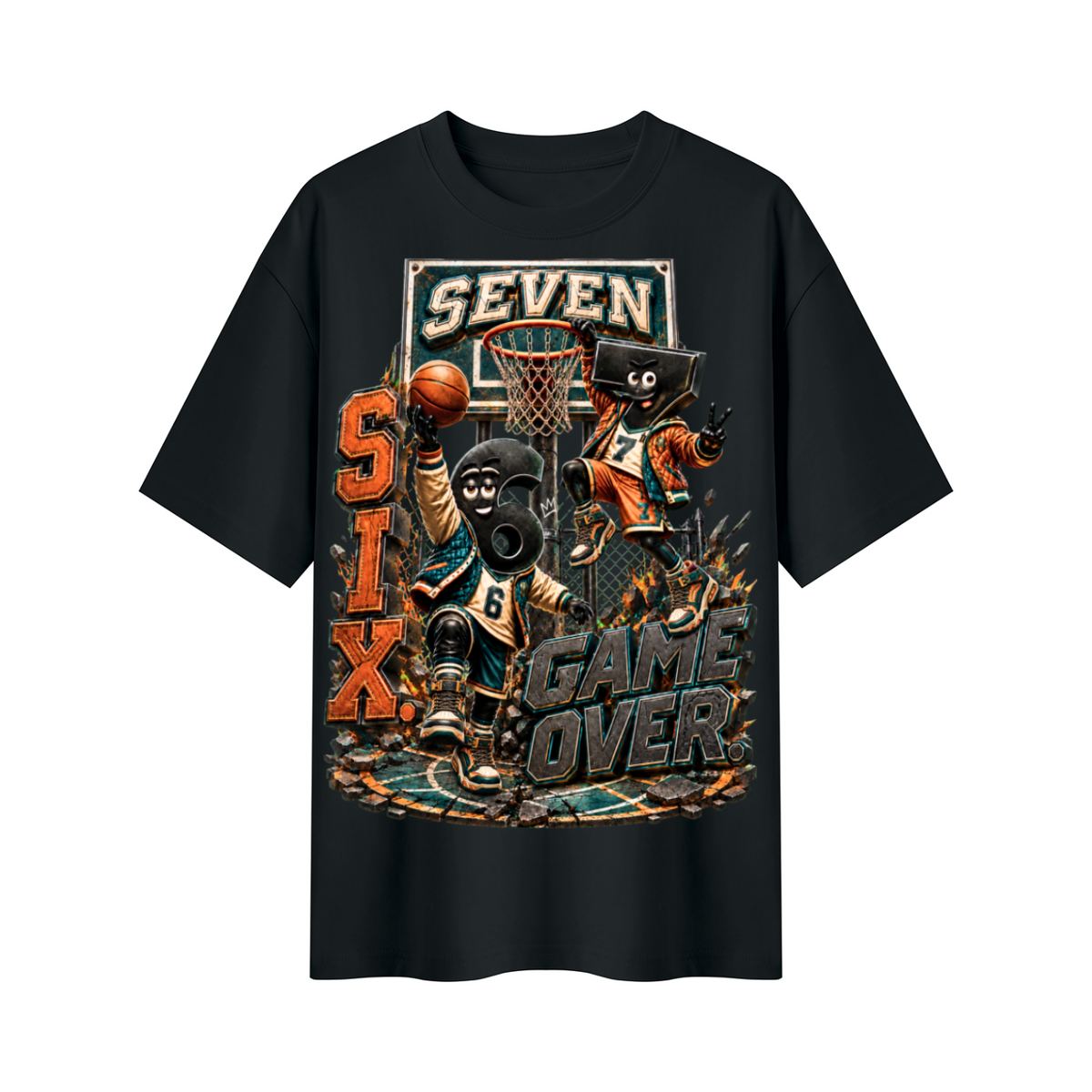 6-7 Street Mode™ Six Seven Game Over Oversized Graphic T-Shirt - Unisex