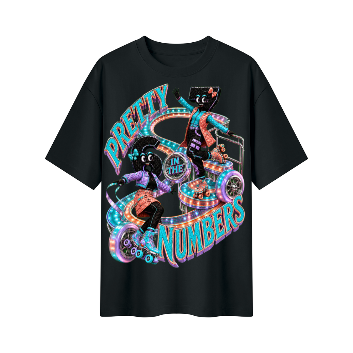 6-7 Street Mode™ Pretty in the Numbers Oversized Graphic T-Shirt - Unisex