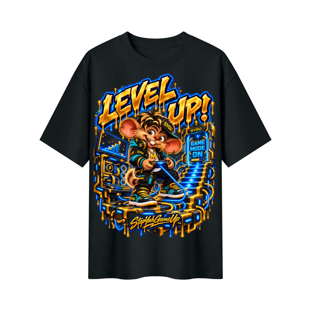 StepYahGameUp™ Level Up! Oversized Graphic T-Shirt - Unisex