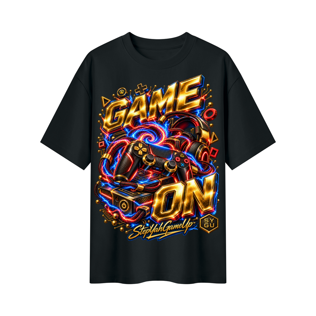 StepYahGameUp™ Game On Oversized Graphic T-Shirt - Unisex