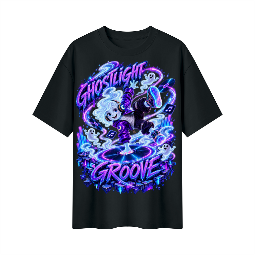 Halloween Ghostlight Groove Ghost DJ Oversized Graphic T-Shirt - Unisex