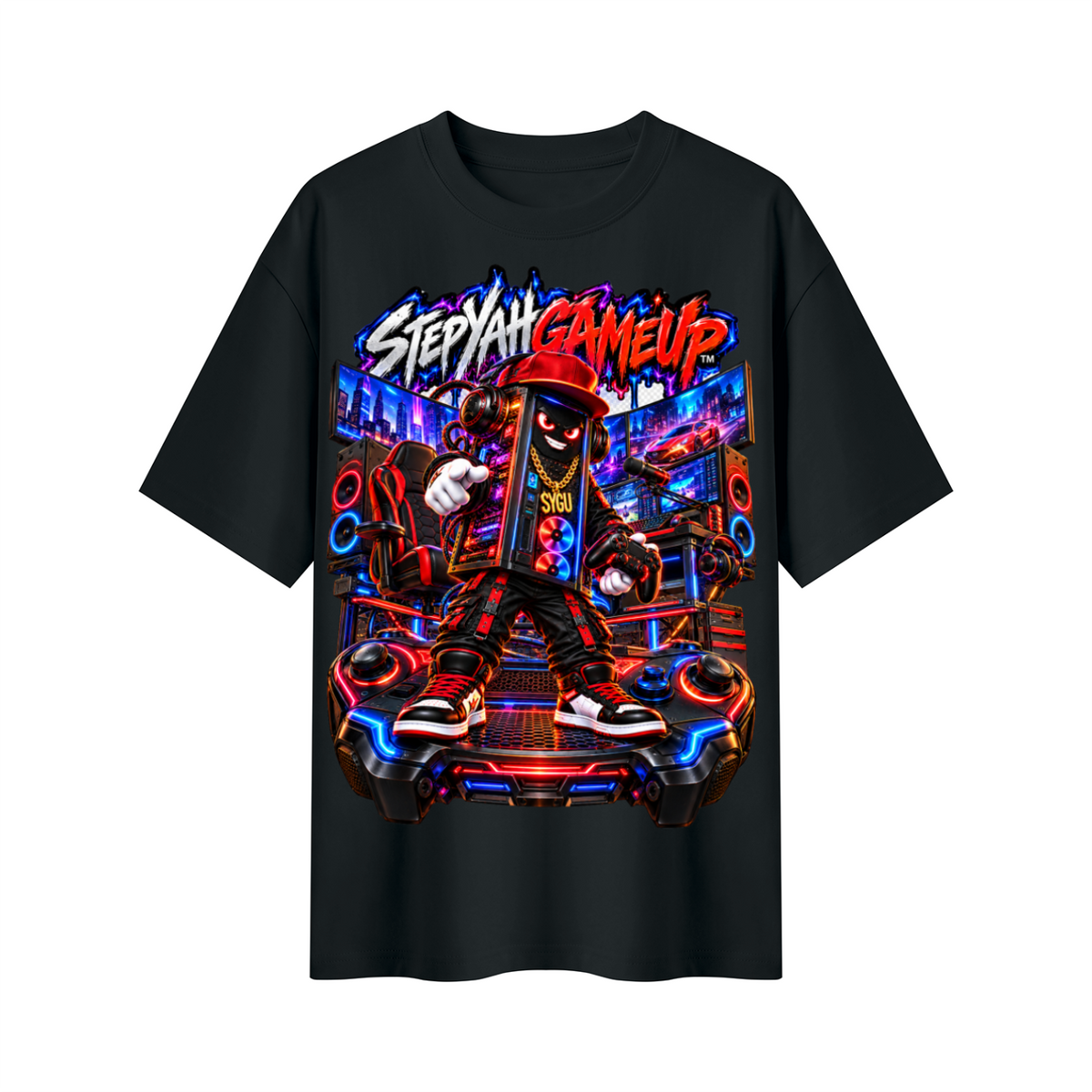 StepYahGameUp™ PC Tower Oversized Graphic T-Shirt - Unisex