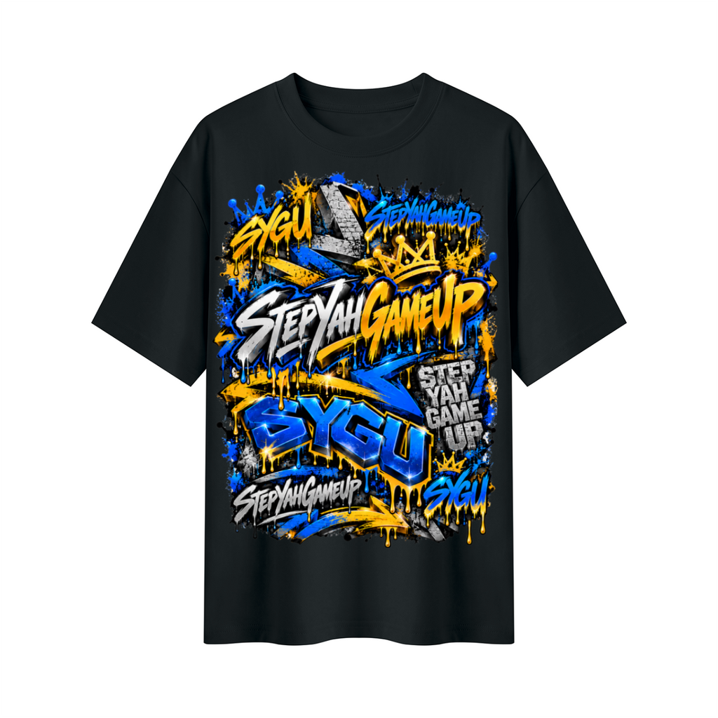 StepYahGameUp™ Graffiti Logo Oversized Graphic T-Shirt - Unisex