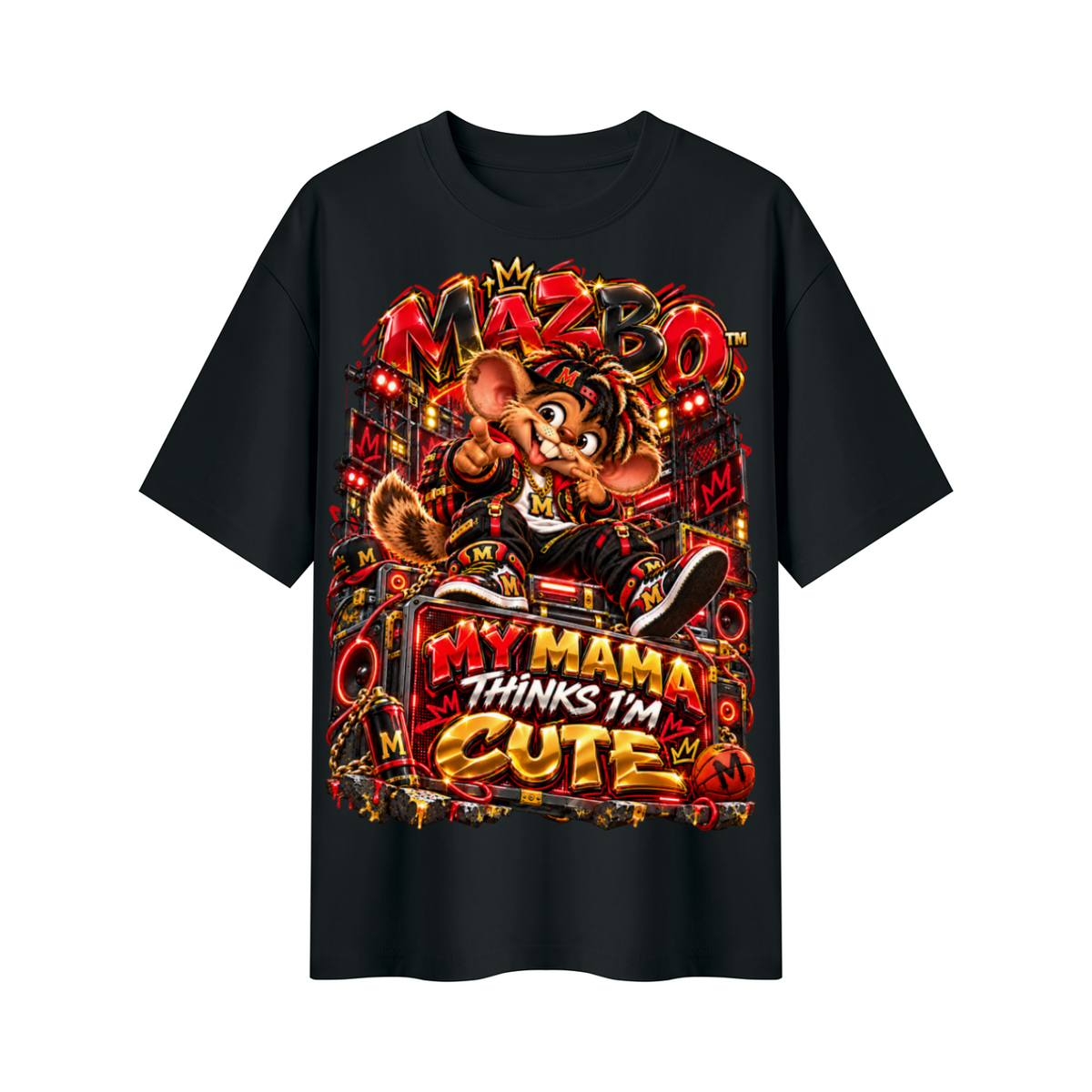 Own Your Vibe™ Mazbo™ My Mama Thinks I’m Cute Oversized Graphic T-Shirt - Unisex