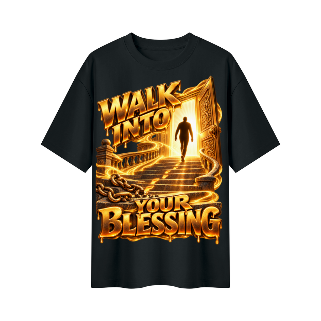 Walk by Faith™ Walk Into Your Blessing Oversized Graphic T-Shirt - Unisex