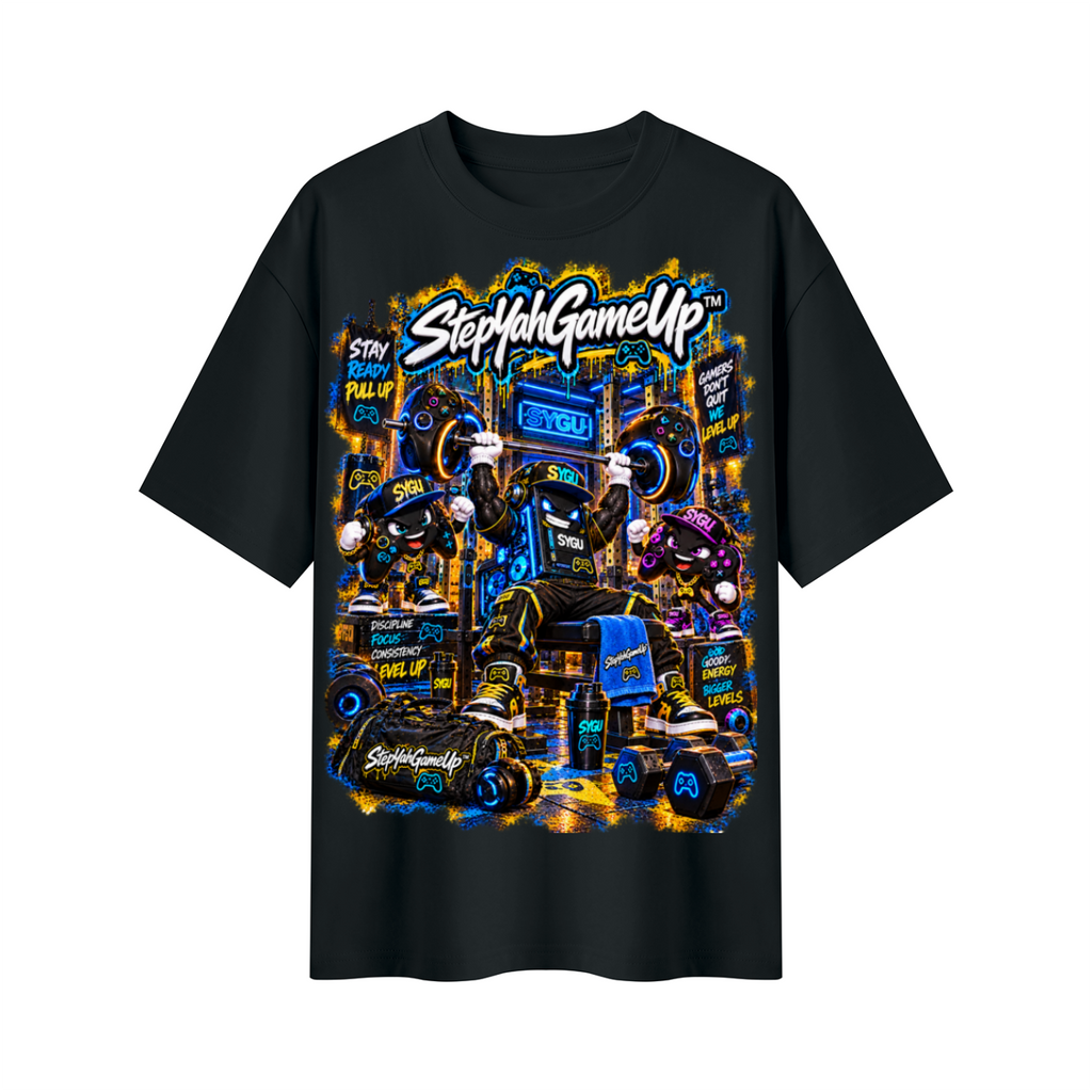 StepYahGameUp™ Stay Ready Pull Up Oversized Graphic T-Shirt - Unisex