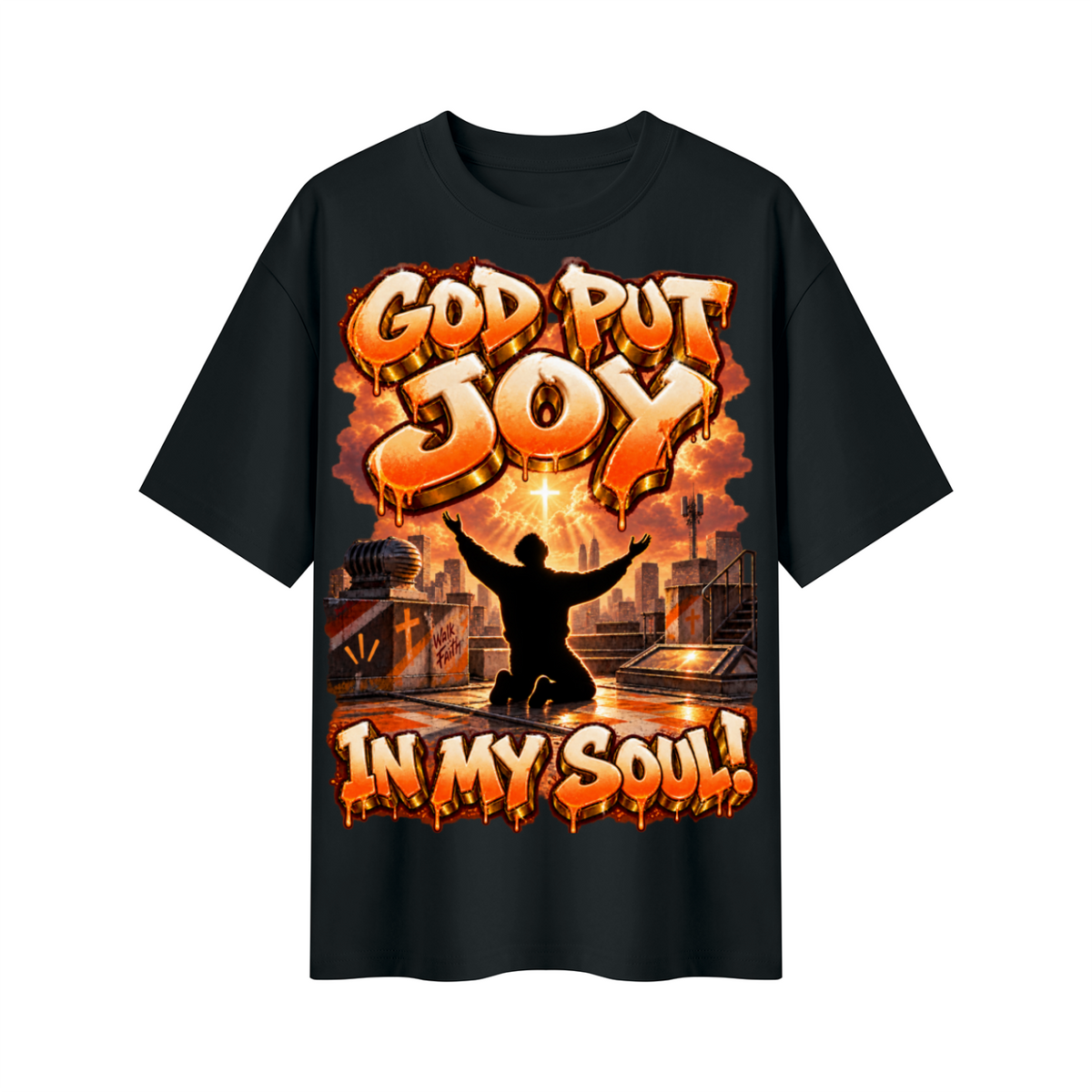 Walk by Faith™ God Put Joy in My Soul Oversized Graphic T-Shirt - Unisex