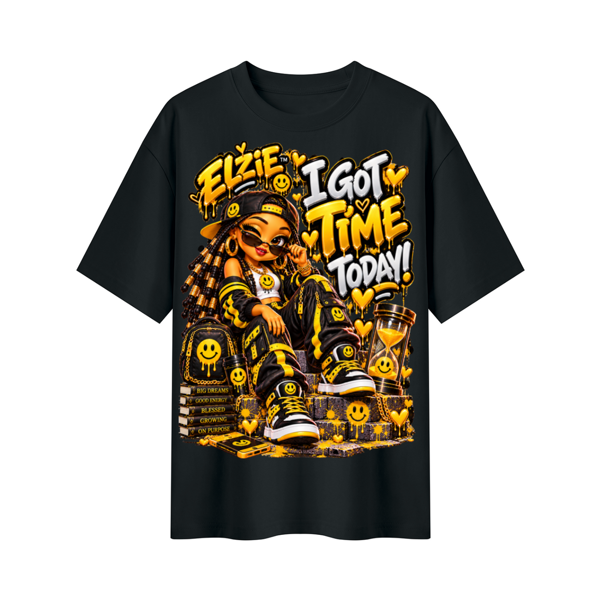Own Your Vibe™ Elzie™ I Got Time Today! Oversized Graphic T-Shirt - Unisex