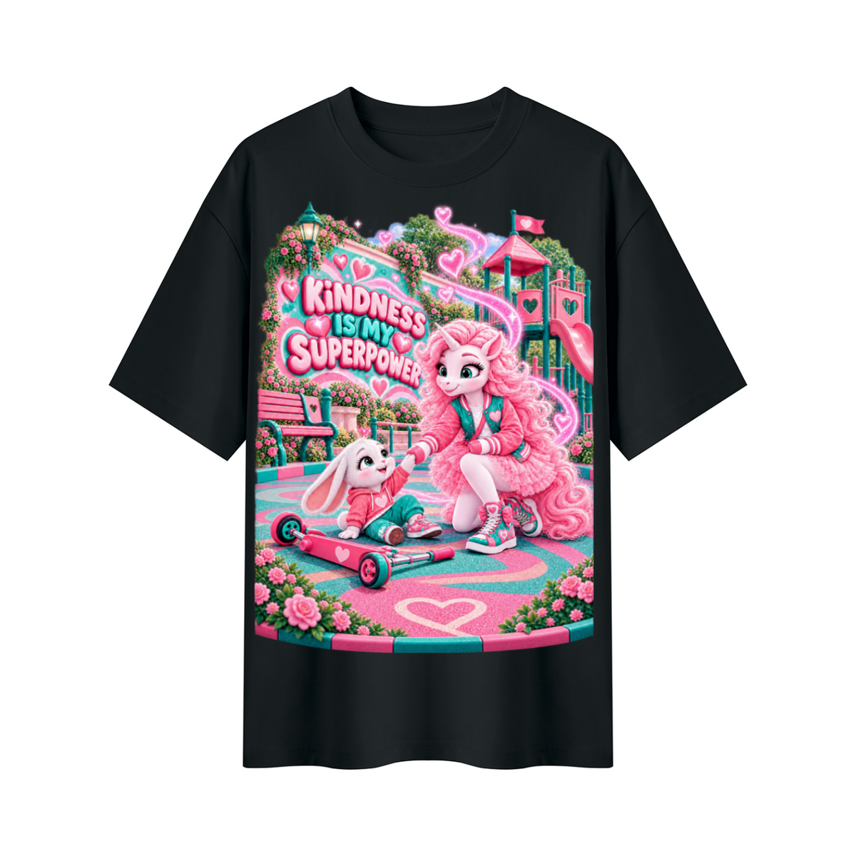 Umyrica Magical Collection™ Kindness Is My Superpower Oversized Graphic T-Shirt - Unisex