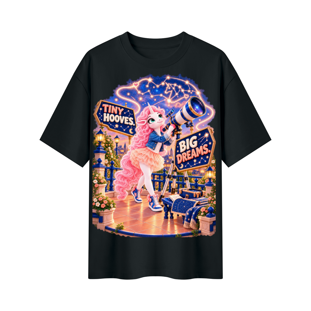 Umyrica Magical Collection™ Tiny Hooves Big Dreams Oversized Graphic T-Shirt - Unisex