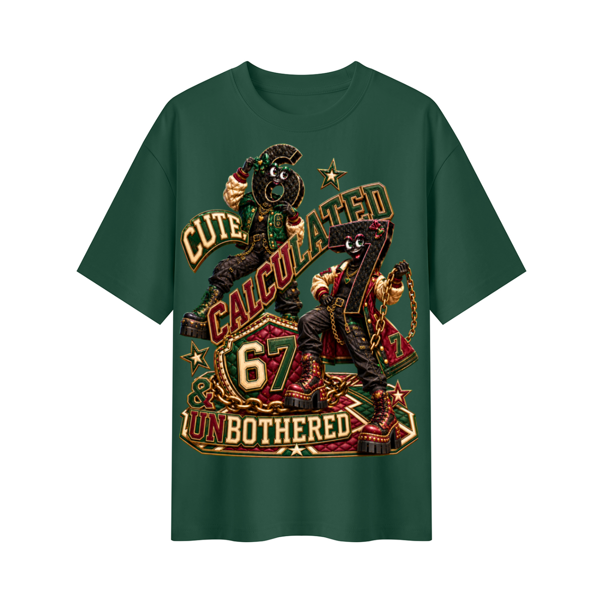 6-7 Street Mode™ Cute, Calculated & Unbothered Oversized Graphic T-Shirt - Unisex