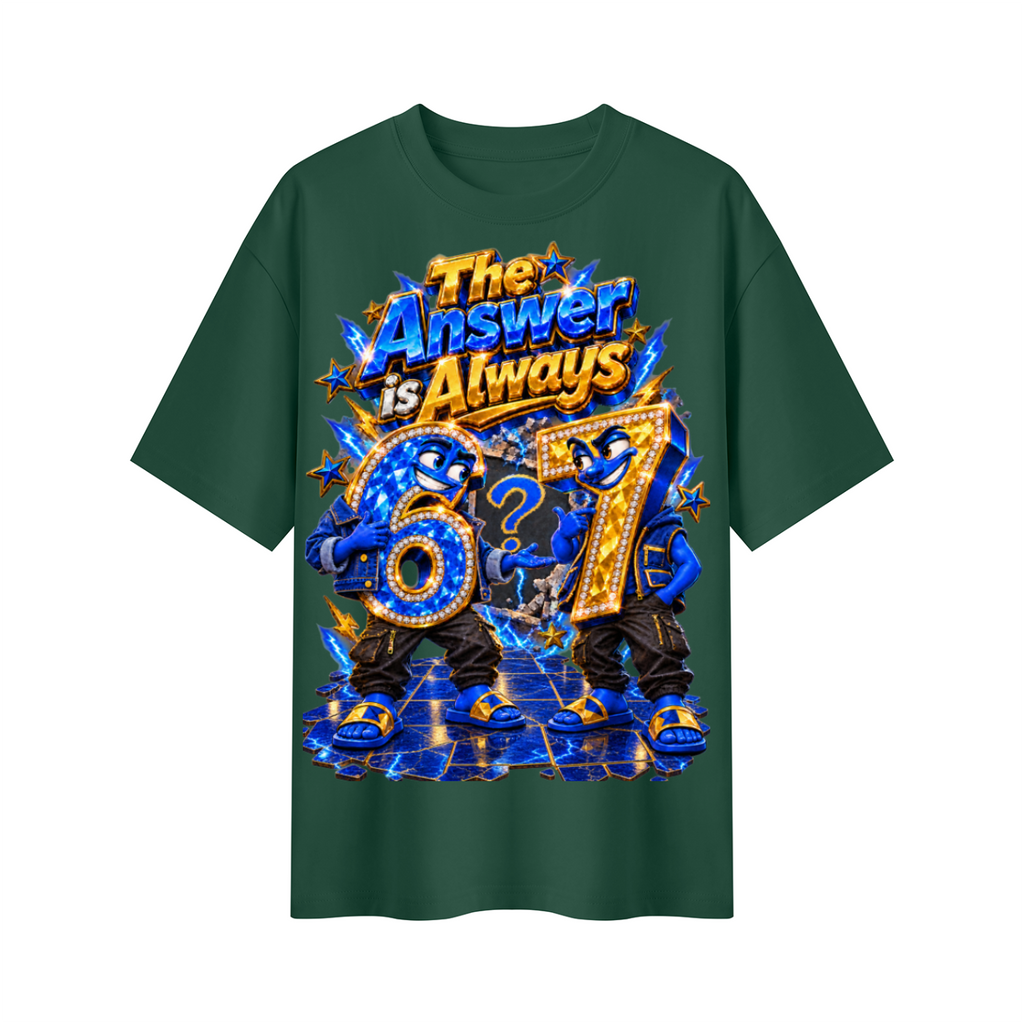 6-7 Street Mode™ The Answer Is Always 6-7 Oversized Graphic T-Shirt - Unisex