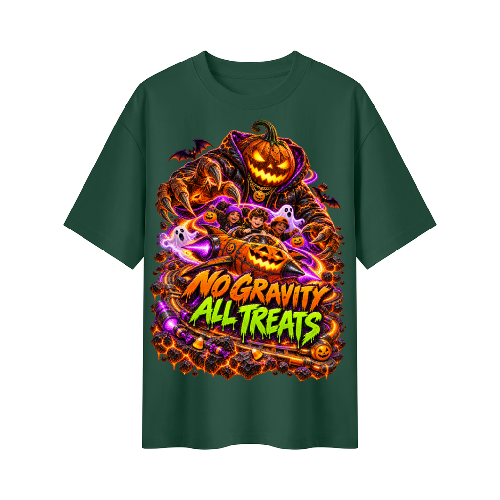 Halloween No Gravity All Treats Oversized Graphic T-Shirt - Unisex