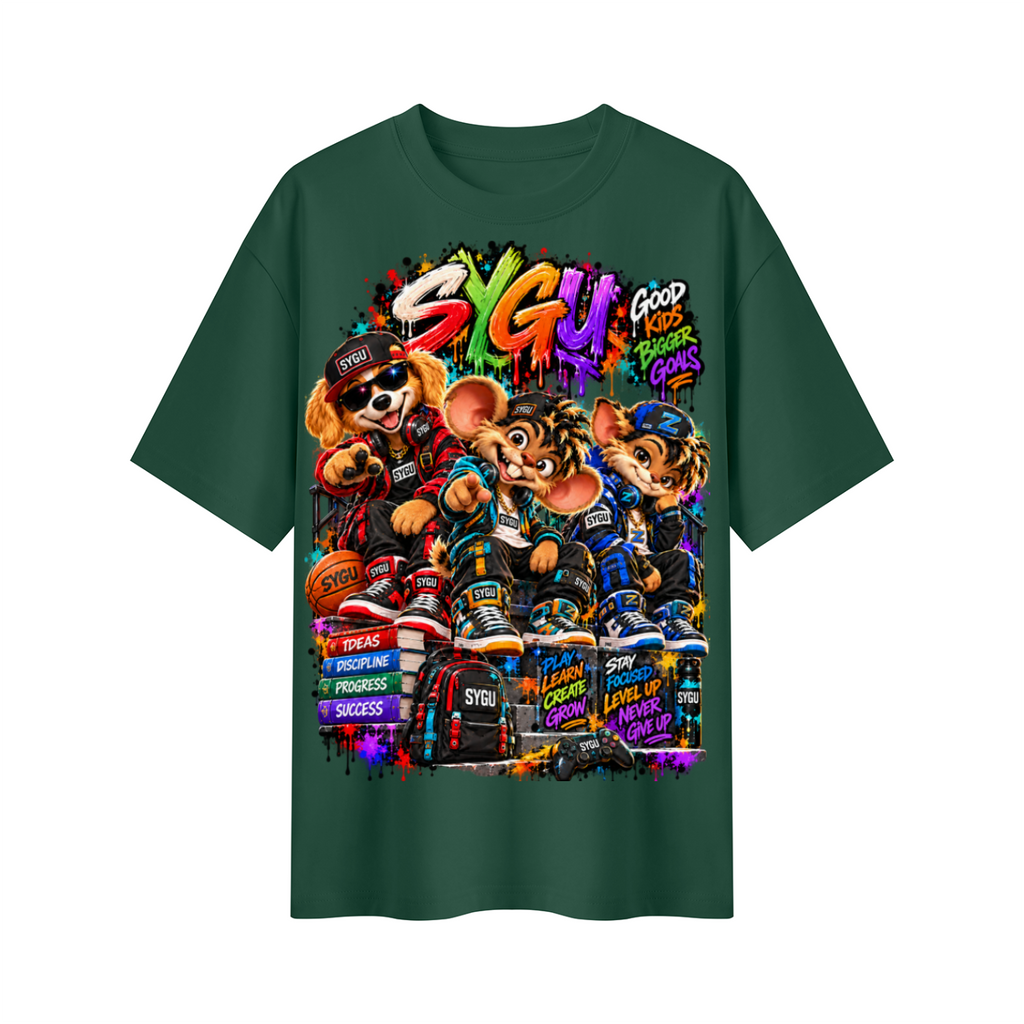 StepYahGameUp™ Good Kids Bigger Goals Oversized Graphic T-Shirt - Unisex