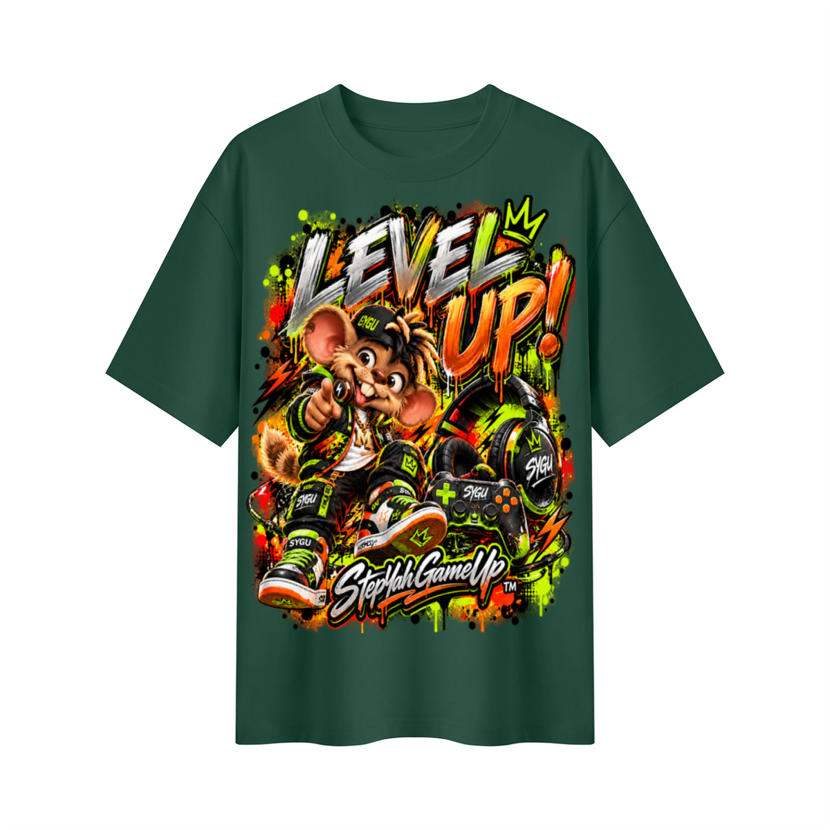 StepYahGameUp™ Level Up! Oversized Graphic T-Shirt - Unisex