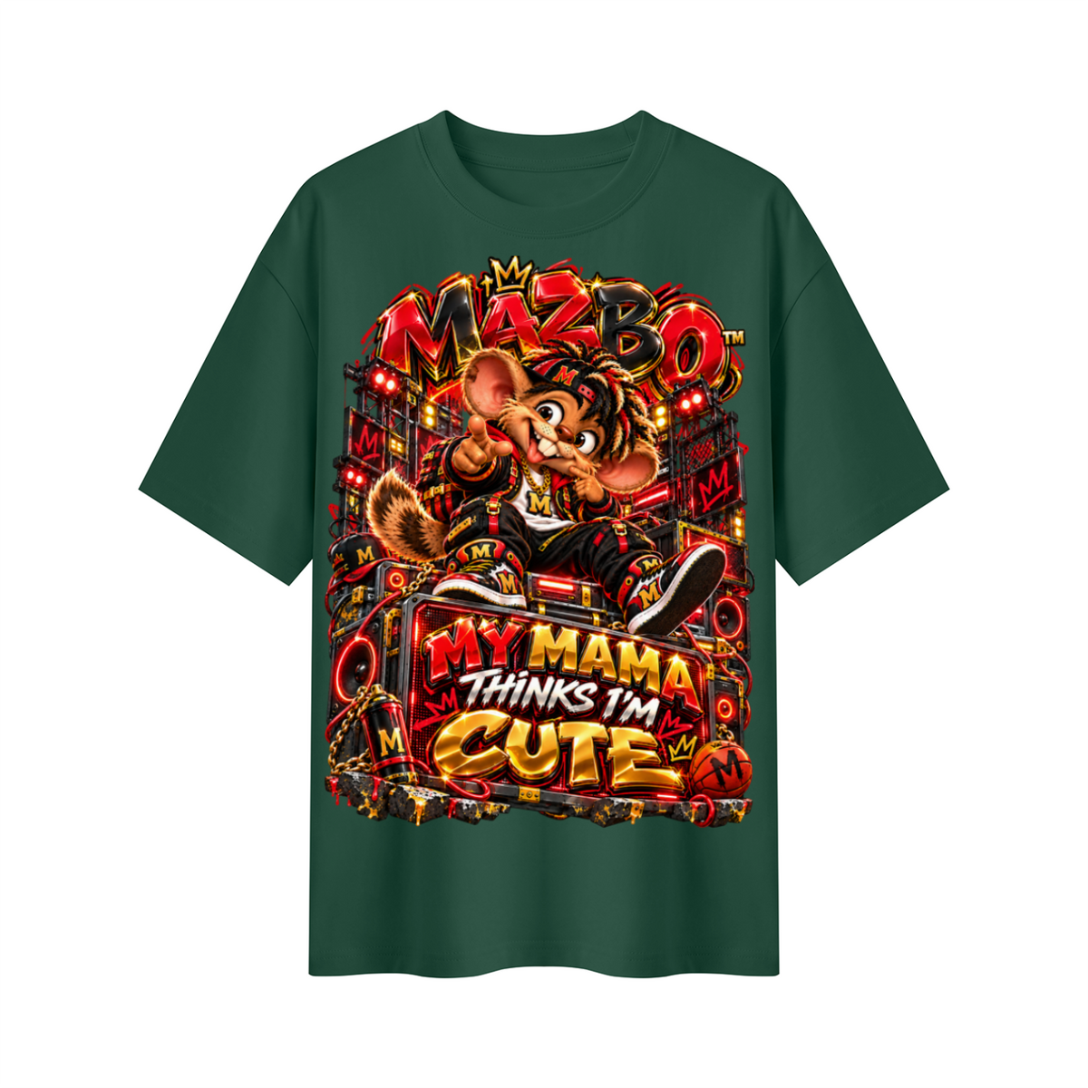 Own Your Vibe™ Mazbo™ My Mama Thinks I’m Cute Oversized Graphic T-Shirt - Unisex