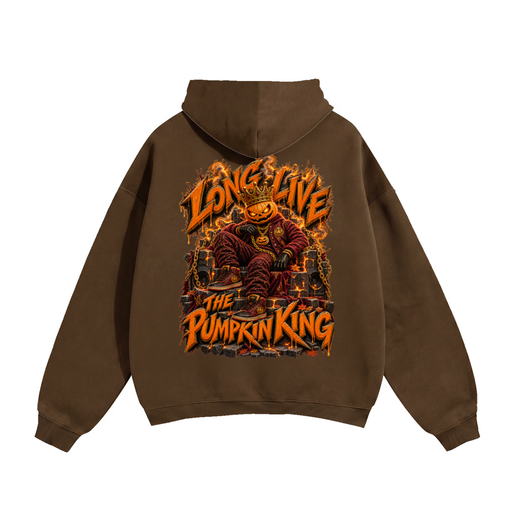 Halloween Pumpkin King Front & Back Graphic Hoodie - Long Live the Pumpkin King - Unisex